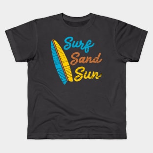 Surf Sand Sun Beach Vibes Kids T-Shirt